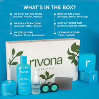 Rivona Naturals Blue and Dew Gift Set | Skincare Gift set of 6 | Created Especially for Birthdays, Anniversaries & All Special Occasions | For Men & Women