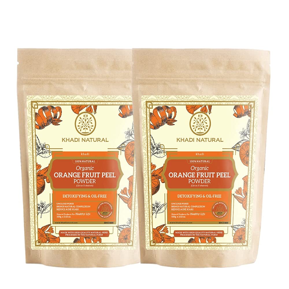 KHADI NATURAL Orange Fruit Peel Organic Powder Pack of 2 (2x100gm) 200gm