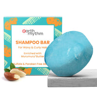 Earth Rhythm Murumuru Butter Shampoo Bar for Dry, Frizzy and Curly Hair, with Vitamin E | Deep Conditions, Softens & Maintains Growth | Sulphate & Paraben Free | Men & Women - 80 gm