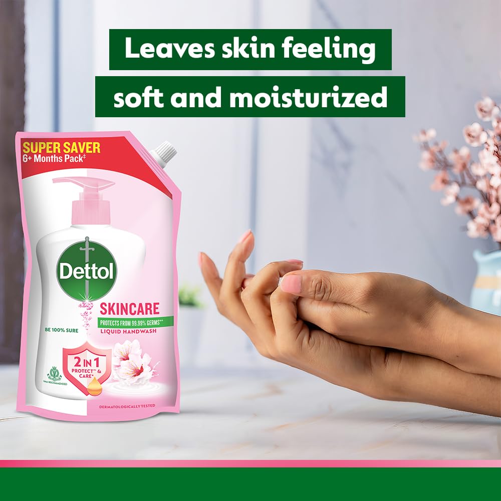 Dettol Liquid Handwash Refill – Skincare Hand Wash- 675ml (Pack fo 3) | pH Balanced | 10x Better Germ Protection