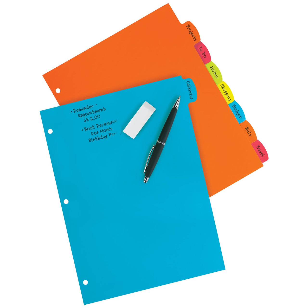 Avery Heavy-Duty View 3 Ring Binder with 2 Inch Rings, 8 Tab Reusable Write & Erase Plastic Binder Dividers, Clear Sheet Protectors, School Supplies Set (01685) Binder/Divider Set