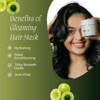 Jivada Gleaming Hair Mask with Rosemary, Hibiscus & Amla | Arnica, Tulsi & Fenugreek | For Dry & Frizzy Hair |Silky & Shiny Hair | All Hair Types | Women & Men | Sulphate & Paraben Free | 100 Gram