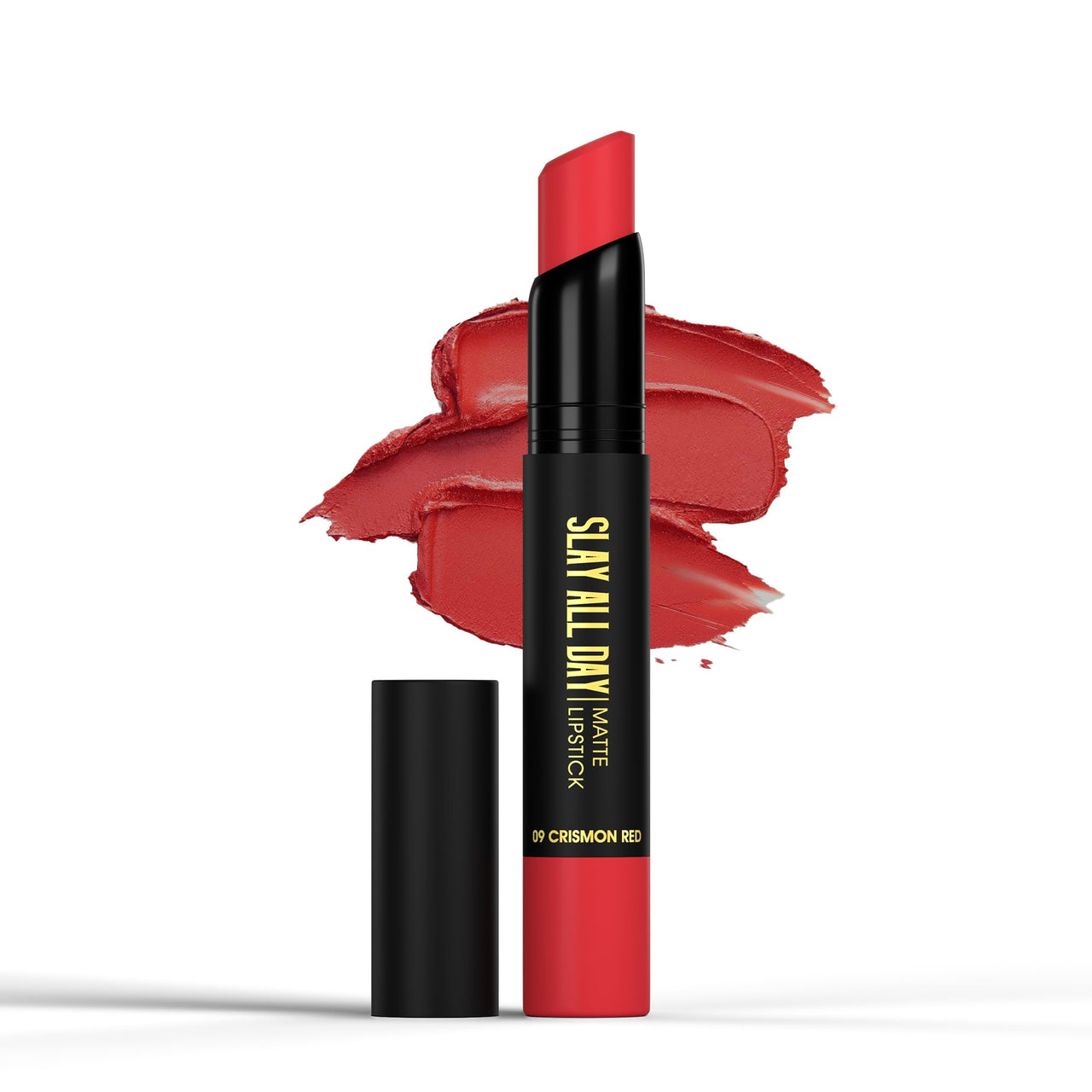Hilary Rhoda Slay All Day Matte Lipstick | Transfer-proof & Smudge-proof | Long-Lasting & Premium Creamy Lipstick | Waterproof & Vibrant Colour lipstick | 2.6g (Crismon Red - Shade 09)