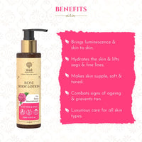 Khadi Essentials Body Lotion for Winter Season with Rose & Shea Butter for Women & Men, Sulphate/Paraben Free Ramani Indian, 200 ml
