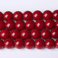 10mm 38pcs Pomegranate Red Glass Gemstone Beads Natural Round Loose Crystal Energy Stone Healing Power for Jewelry Making 1 Strand 15