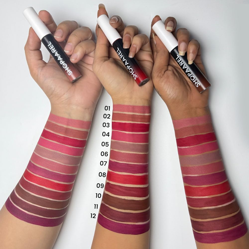 Shopaarel Gloss Love Matte Edition Liquid Lip Gloss For Soft & Dewy Lips Enriched Lip Color For Glossy Look |Lightweight Non Sticky Lip shiner For Moisturizing Lips(NEW) (03)
