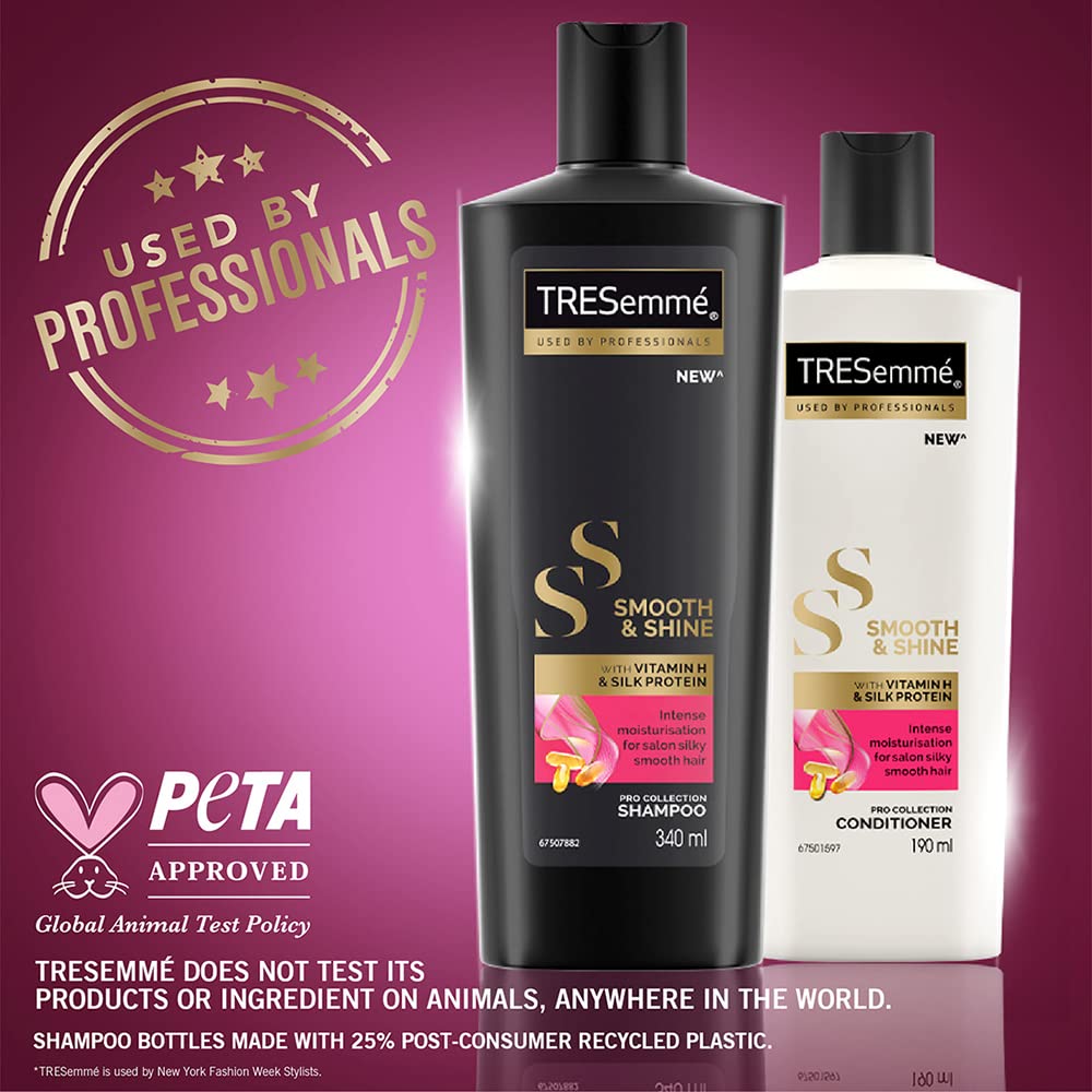 TRESemme Smooth & Shine Fresh frizzy Conditioner 335 Ml, With Biotin & Silk Proteins For Silky Smooth Hair - Deeply Moisturises Dry & Frizzy Hair, For Men & Women's (2 Count)