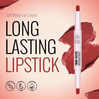 Shryoan 2-in-1 Twin-Tastic Lipstick | Soft Lip| Matte| Crayon | Long Lasting, Waterproof |Highly Pigmented Lipstick | Pack of 1 (Nude)