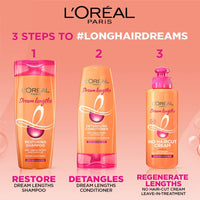 L'Oréal Paris Shampoo, Nourish, Repair & Shine, For Long and Lifeless Hair, Dream Lengths, 650 ml (Pack of 2)