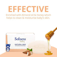 Softsens Baby Natural Bar Soap with Honey, Orange & Natural Almond Oil 9 Soaps x 100g