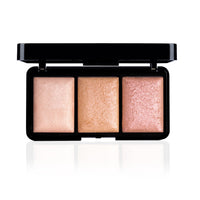 PAC Trio Glow Highlighter X3 (Pink) | Powder Highlighter Palette for Face Makeup with Semi-Matte Natural Metallic Finish | 3 Lightweight Shimmer Glow Shades | Full Coverage for All Skin Type | 4g