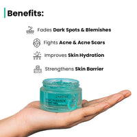 LAVISTER Niacinamide Night Gel for Acne Prone Skin With Peptides, Green Tea, Caffeine,Niacinamides, Tea Tree Oil | Fades Dark Spots, Acne Scars| Improves Skin Hydration| Suitable for All Skin Types | 50g