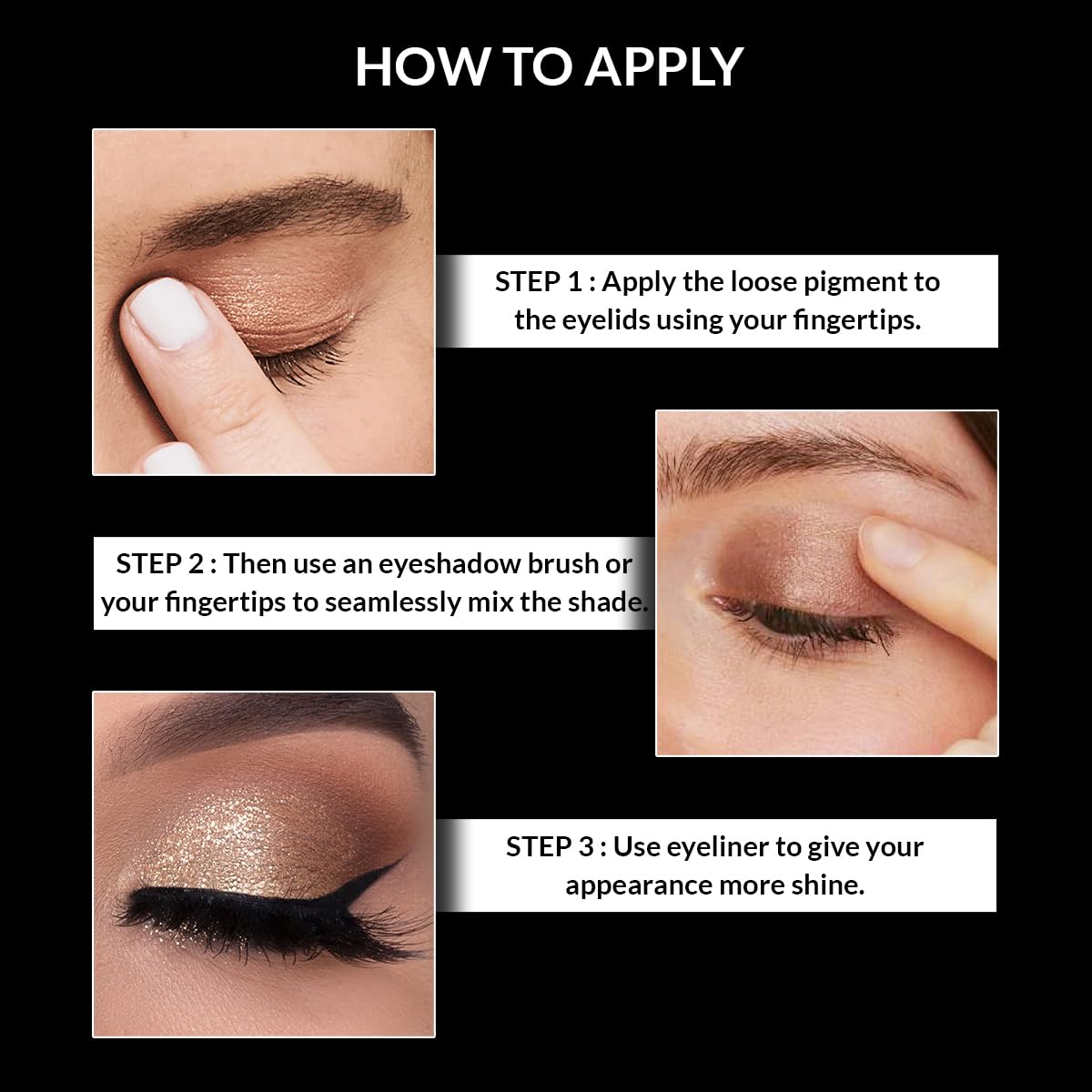 Stars Cosmetics Eyeshadow Pigment Powder for Professional Look with all Skin Types for Shiny Medium Coverage Easy Blend with Glitery effect with Heavily Pigmented Luminious for Long Lasting Eye Makeup for Girls & Womens (Copper) 4g