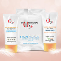 O3+ Radiance Skincare Combo With Bridal Facial Kit Oxygenating Glow Skin 81g,Bridal Radiance Facewash 75g & Sunscreen 75g