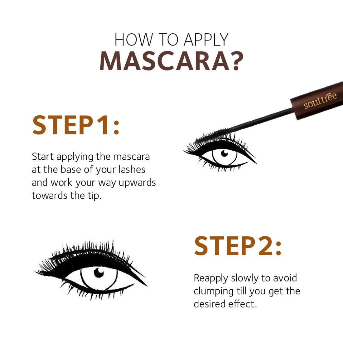 SoulTree Ayurvedic Mascara - Black | Lightweight, Strengthens Lashes, Promotes Growth | Ayurvedic Formulation Enriched with Natural Ingredients for Beautiful Eyes - 6gm