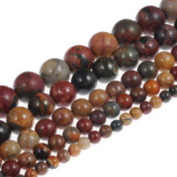 Natural Stone Beads 6mm Picasso Gemstone Round Loose Beads Crystal Energy Stone Healing Power for Jewelry Making DIY,1 Strand 15