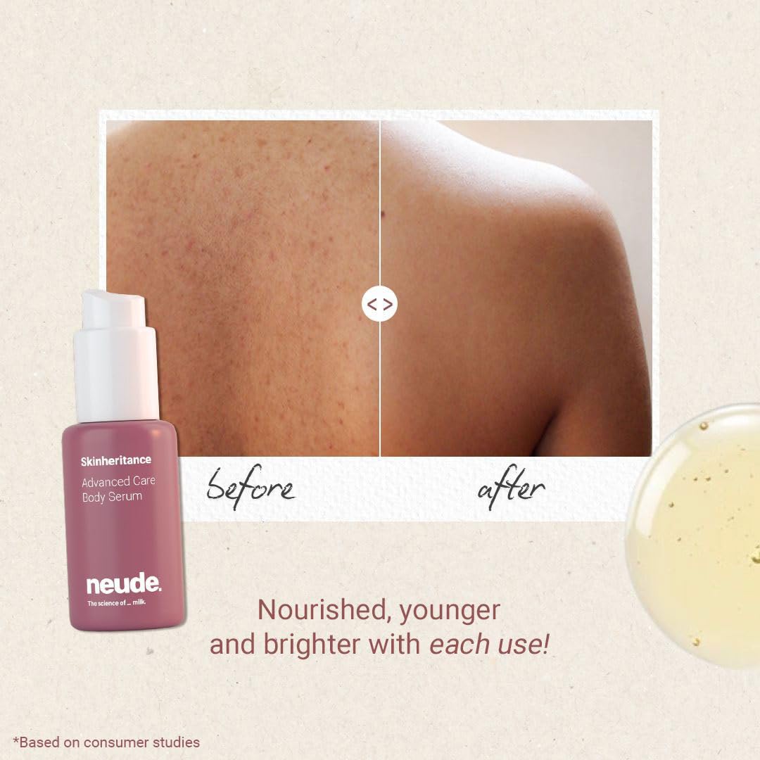 Neude Skinheritance Hydrating & Firming Glow Body Serum 50ml with Bakuchiol Retinol & Vitamin E for Men & Women All Skin Types Paraben-Free Sulphate-Free for Smooth Radiant Skin