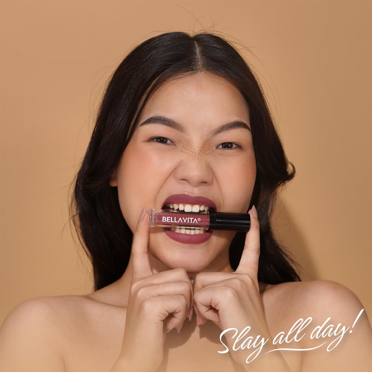 BELLAVITA Kiss-Proof Liquid Lipstick | 3.8 ml | 18-hr Stay | Transferproof Lipstick | Long Lasting | Ultra Matte Finish | Intense Moisturisation | Waterproof Liquid Lipsticks for Women | Dusty Nude
