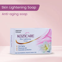 Kozicare Kojic Acid Soap & Glutathione Soap | Bathing Soaps | Bath Soap for Men & Women | Body Tan Removal Soap | Remove Dark Spots & Hyperpigmentation | For Glowing Skin | Soaps for Bath - Pack of 6