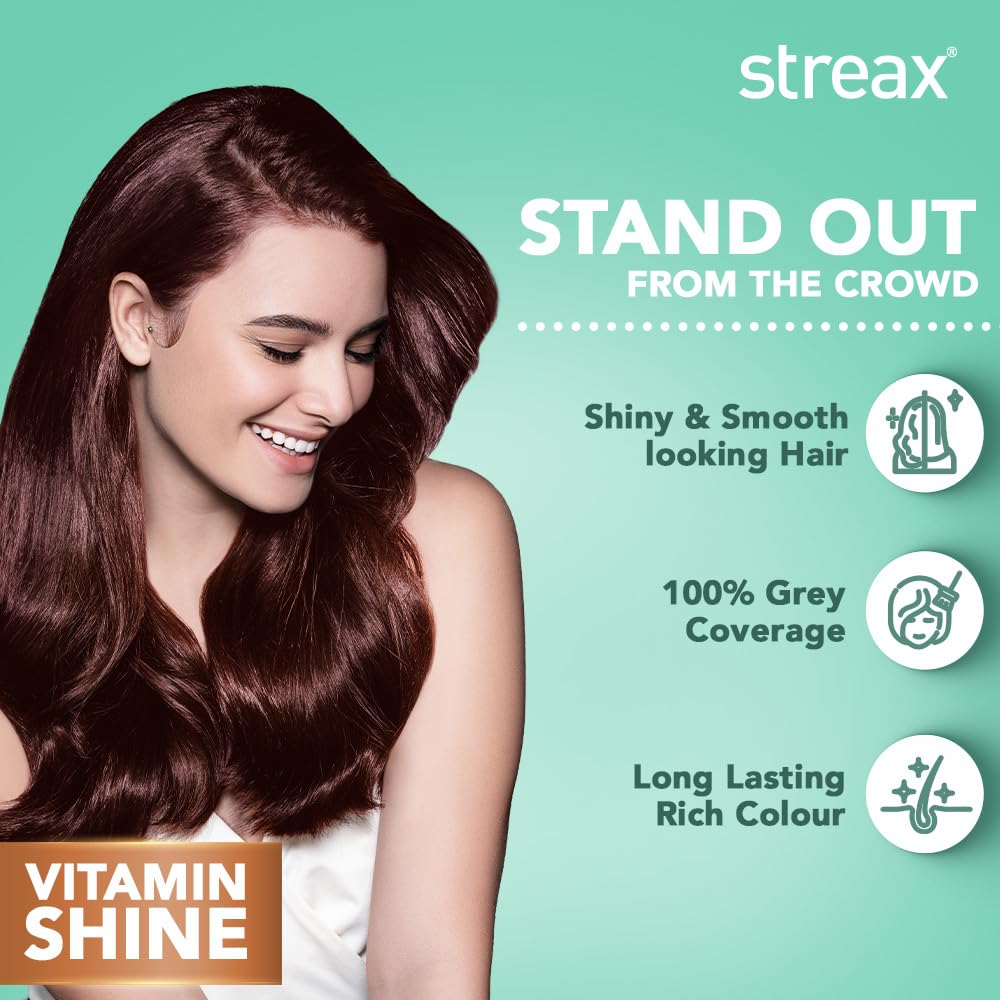 Streax Crème Permanent Hair Colour - 5.66 Cinnamon Red Hair Color-140 ml, 100% Grey coverage, Long Lasting Hair colour for women