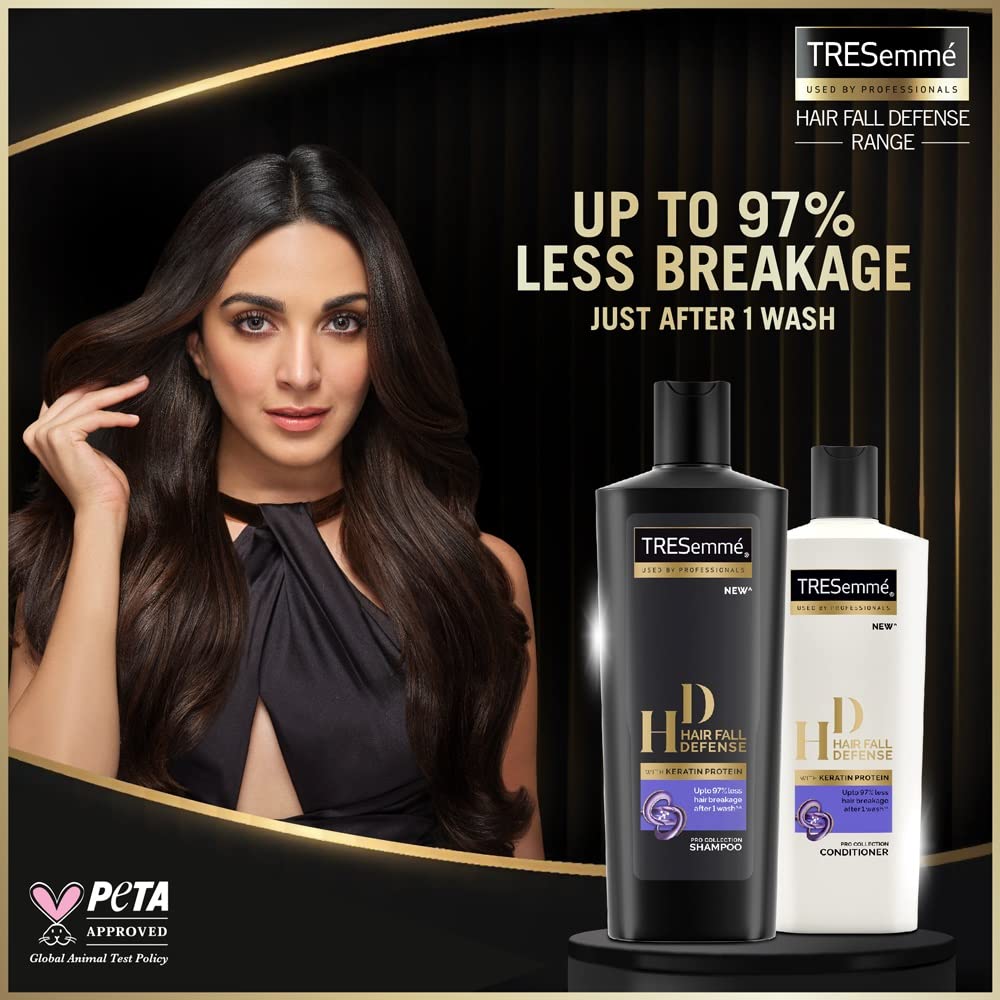 Tresemme Keratin Smooth Shampoo,With Keratin And Argan Oil For Smoother And Shinier Hair, 1 Ltr & Tresemme Hair Fall Defence Shampoo, 340 ml