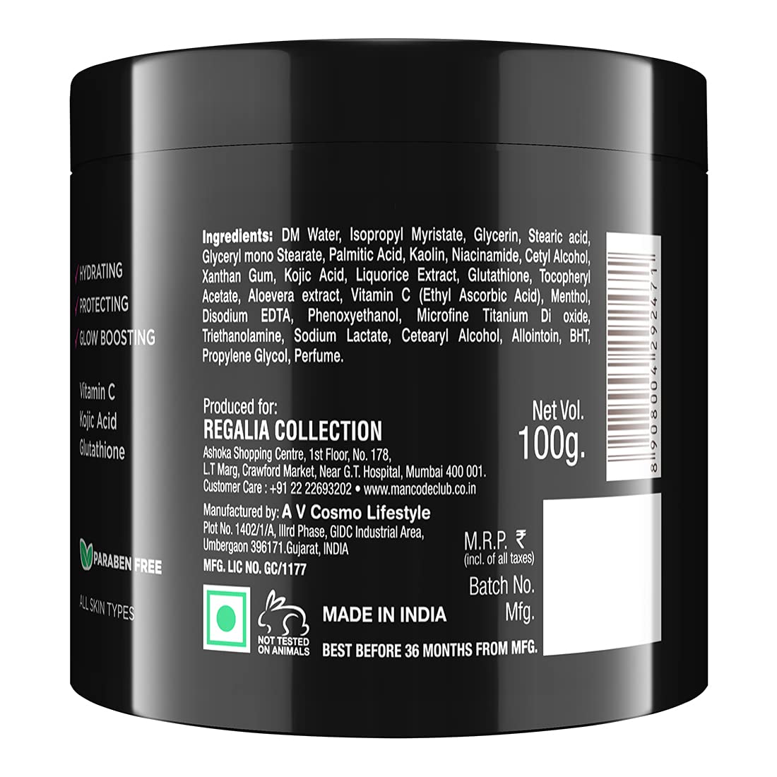 Mancode Whitening Cream for Men | 100g | Glowing Radiant Skin | Daily Defence From Pollution | Reduces Acne & Dark Spots | Cream With UV Protect | Everyday Skin Care