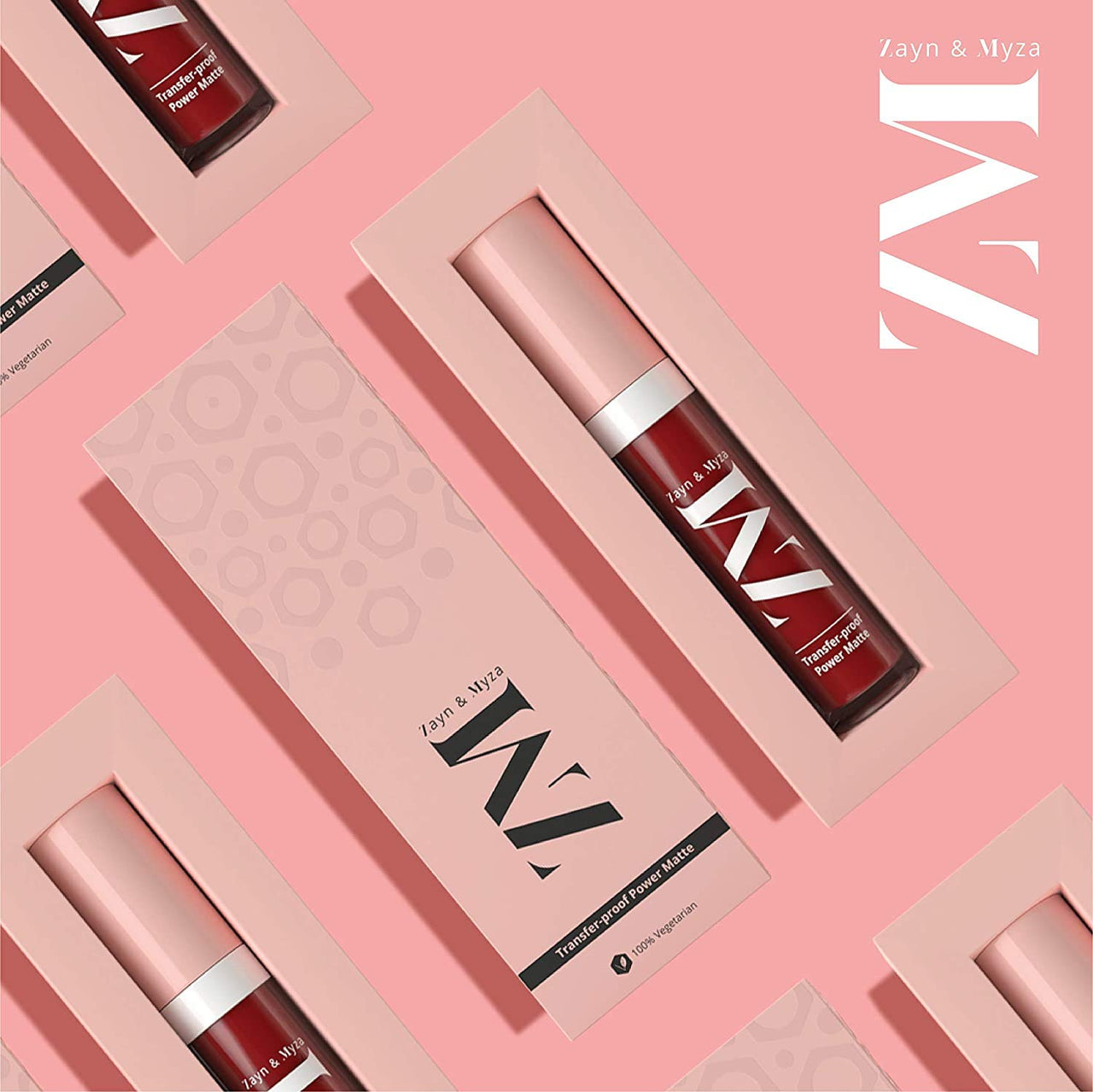 ZM Zayn & Myza Transfer-Proof Power Matte Finish Lip Colour I Smudge Proof & Water Resistant I Light Weight & Extremely Smooth Formula I Vegan - Red, 6 ml