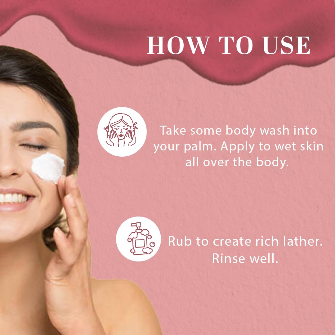 Khadi Natural Rose & Honey Body Wash | Body Wash for Deep Cleansing | Body Wash with Soothing Fragrance | Suitable for All Hair Types 210ml