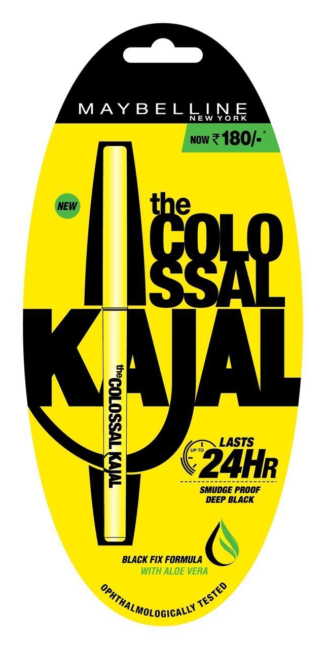Maybelline New York Colossal Kajal Pencil, Black, 0.35G Matte Finish