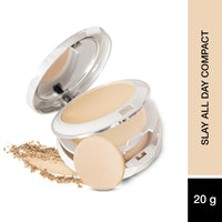 Hilary Rhoda Slay All Day 2 in 1 Compact | Matte & Shimmer Finish | Moisture-Infused With Sponge | 20g (Natural - Shade 02)