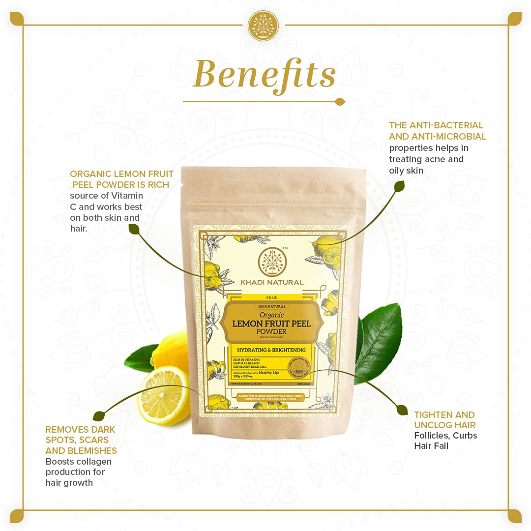 KHADI NATURAL Lemon Fruit Peel Organic Powder