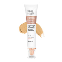 Swiss Beauty Flawless Finish Foundation | Medium Coverage | Lightweight |Oil-Free Formula |Radiant Finish | Shade - Natural Nude, 50gm
