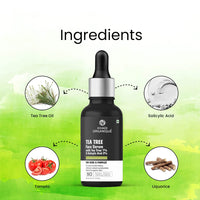 Khadi Organique Tea Tree Face Serum with Tea Tree 1% + Salicylic Acid 2% For Acne & Blemishes Skin, 30ML