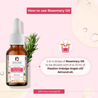 Passion Indulge Pure Rosemary Essential Oil for Hair Growth, Skin and Aromatherapy | Natural Multipurpose Essential Oil - 10 ml