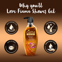 Fiama Body Wash Shower Gel Golden Sandalwood Oil and Patchouli, 500ml, Body Wash for Women & Men with Skin Conditioners for Soft and Luxurious Skin, Suitable for All Skin Types