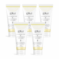 Globus Naturals Hyaluronic Acid & Vitamin C Anti Ageing Face Cream, Enriched with Rose & Glycerine, Skin Lightening & Brightening Formula, 100 ml, Pack Of 5