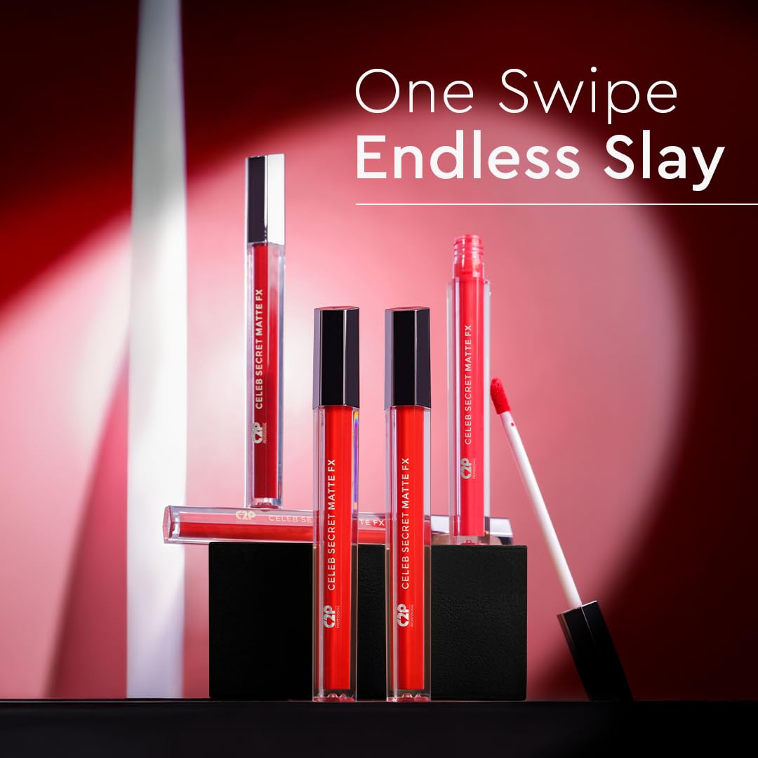 C2P Pro Liquid Lipstick Waterproof Matte Orange Lipsticks for Women | Long Lasting Smudge Proof | Infused with Argan Oil, Vitamin E | Cruelty Free, Vegan - Celeb Secret (Liquid Lipstick Katrina, 2 ml)