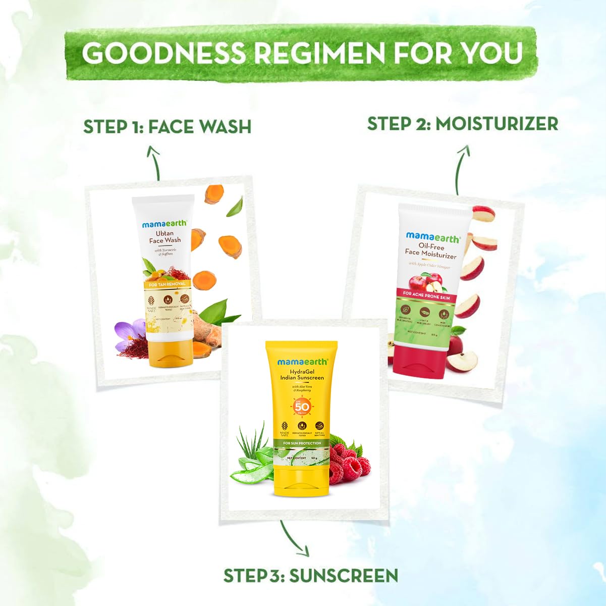 Mamaearth HydraGel Indian Sunscreen with Aloe Vera and Raspberry for Sun Protection | SPF 50 & PA++++ Protection | Shields from UVA & UVB Rays | Tan Protection | Non-Sticky & Light | 50 g