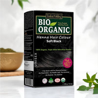 INDUS VALLEY 100% Organic Henna Hair Color (Soft Black)-100 g Pack of 1