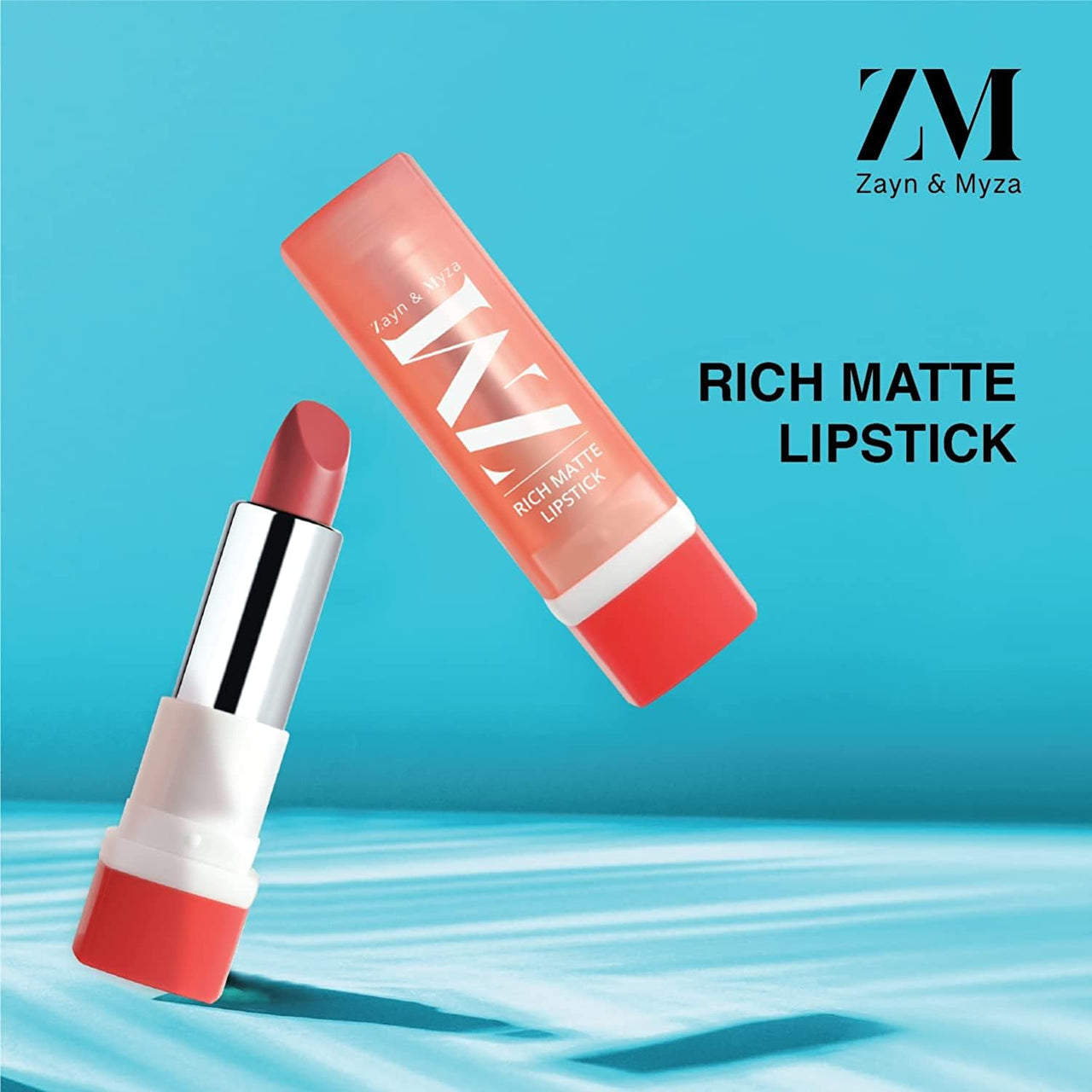 ZM Zayn & Myza Makeup Combo | Rich Matte Lipstick(Show Stopper), Liquid Foundation(Beige) & Blink It Gel kajal(Black) (3 Items in the set)