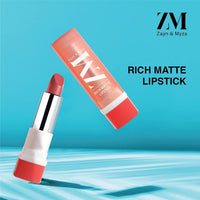 ZM Zayn & Myza Makeup Combo | Rich Matte Lipstick(Show Stopper), Liquid Foundation(Beige) & Blink It Gel kajal(Black) (3 Items in the set)