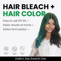 2.Oh! Italian- Emerald Green Hair Color DIY Kit | Semi Permanent Hair Color + Hair Bleach for Hair Color | Hair Highlights for Women & Men | Hair Bleach with Plex & Argan oil| Lightening Kit