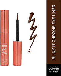 ZM Zayn & Myza Blink It Chrome Eyeliner | Metallic Finish | Smudgeproof, Transfer-proof & Waterproof Formula | Long lasting | Enriched with Rosehip Oil | Copper Glaze - 3.5 G