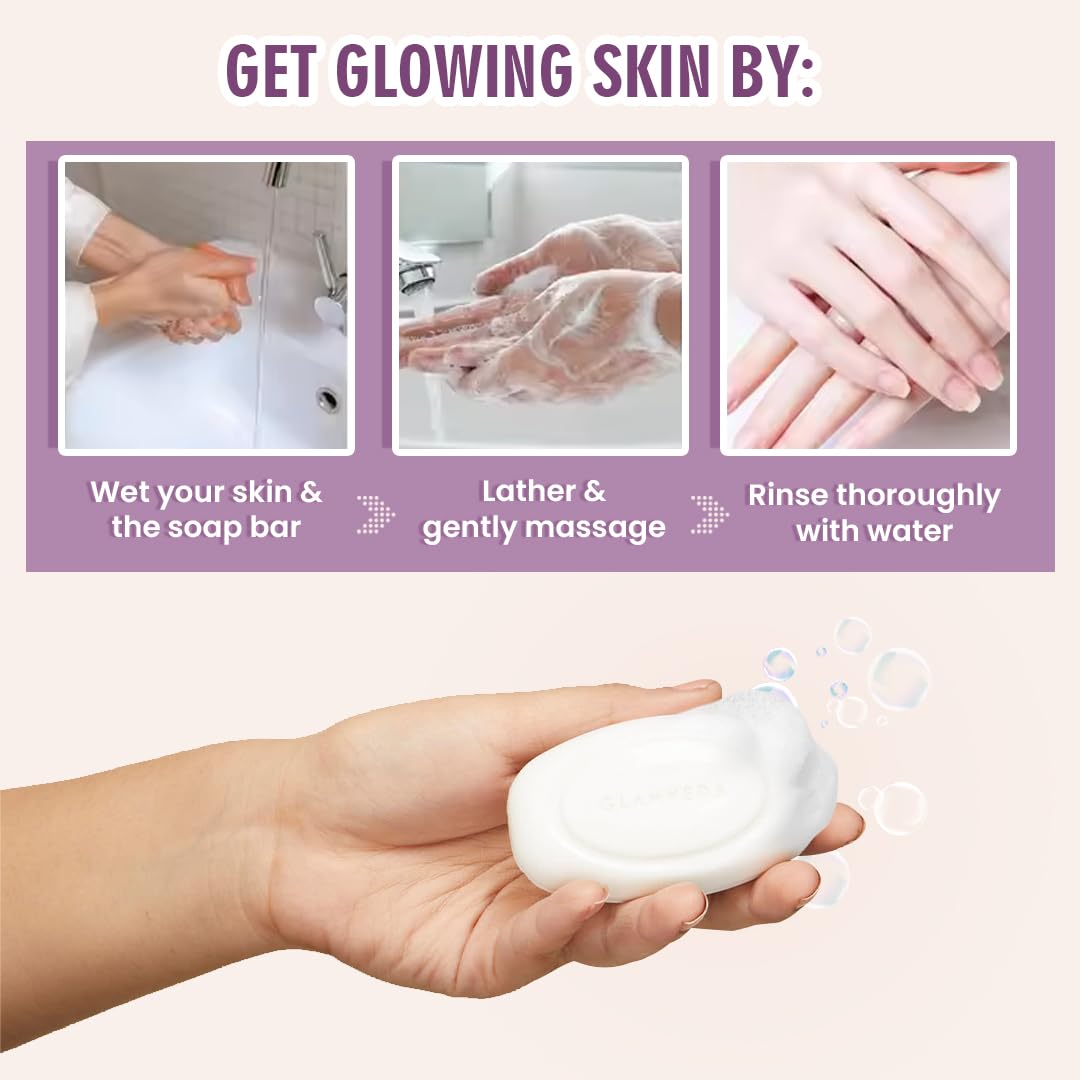 Glamveda Anti Acne 1% ww Glycolic Acid & 1% ww Salicylic Acid Soap | Reduces Dark Spots, Acne Scars & Hyperpigmentation - 75gm Pack of 1