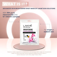 Lakmé Skin Solutions Sheet Mask Brightening With Niacinamide 25Ml, Pack Of 2