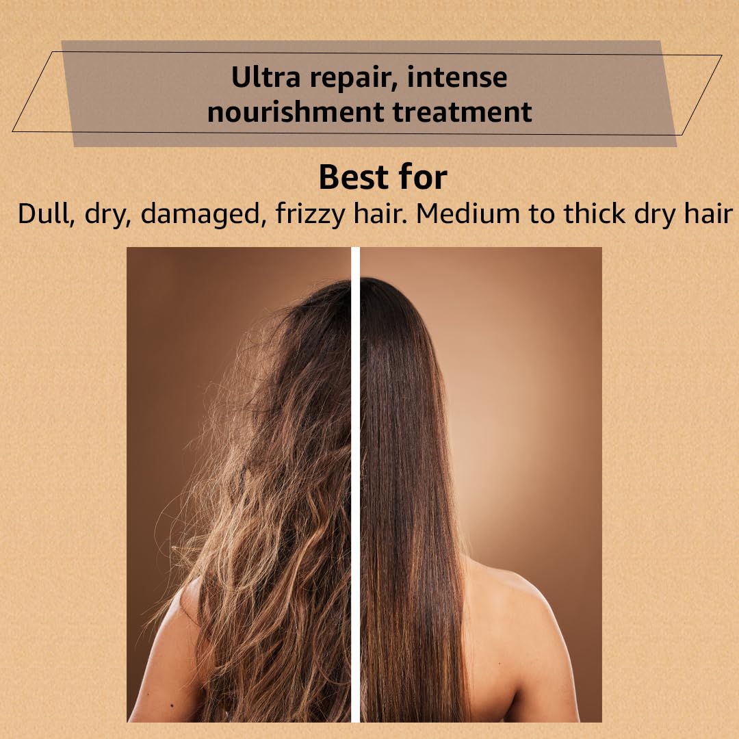 Peach and Musk Ultra Repair Keratin Hair Mask for Dry & Damaged Hair, Infused with Wheat Protein & Vitamin B5, Control Frizz, Smooth and Managable Hair, Sulphate, SLS & Paraben Free - 200gm