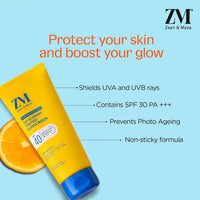ZM Vitamin C UV Expert Tinted Sunscreen SPF 40, PA +++ For Bright & Glowing Skin | For Dull Skin | Non-Greasy, Quick-Absorbing | UVA UVB Sun Protection | Sunscreen For Women & Men, 50 gm