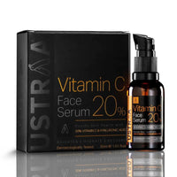 Ustraa 20% Vitamin C Face Serum - 30ml | 20% Vitamin C in Pure form | Anti-Aging, Brightening & Face Wash - Mint Cool - Dry Skin - 200g | Reduces Moisture Loss | Removes Dirt & Moisturising Cream