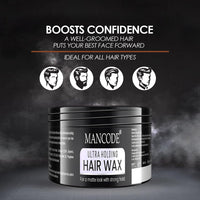 Mancode Ultra Holding Hair Wax for Men 100ml | Matte Look with 24 hrs Strong Hold Level 7 | Matte Finish & No Greasy Residue Styling Hair Wax 100gm