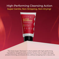 Arata 6-in-1 Super Shampoo | Prevents Hair loss | Restores pH Balance | Boosts Hair Thickness | Reduces Breakage | Fights Microbial Infections | Adds Shine | Shampoo For Women & Men | 150ml